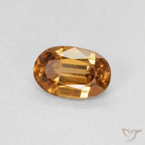 0.76 ct Golden Zircon Stone, Natural Zircon in Oval Facet Shape for Sale