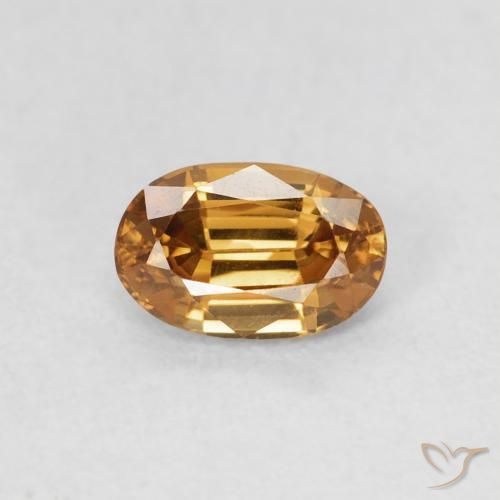 0.74ct Natural Medium Gold Zircon, Oval, VVS