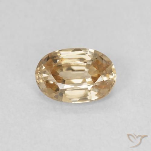 0.73ct Natural Light Yellow Zircon, Oval, VVS, Photo A