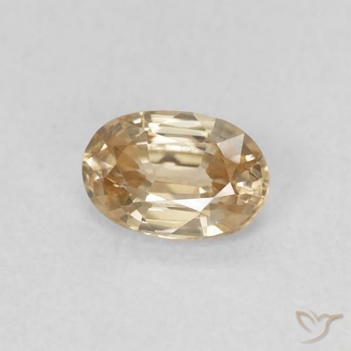 0.73 ct Golden Zircon Stone, Natural Zircon in Oval Facet Shape for Sale