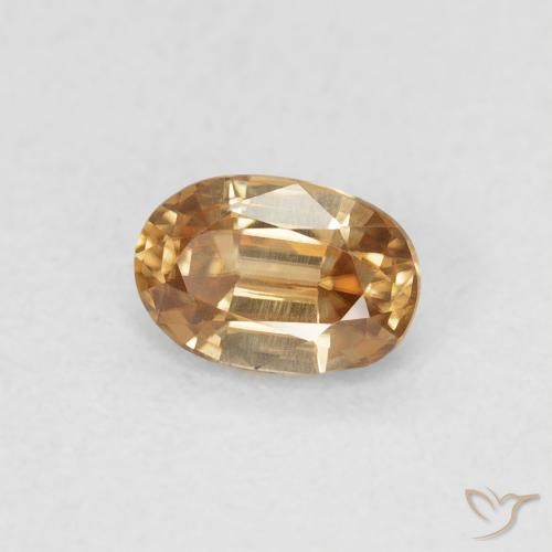 0.70 ct Golden Zircon Stone, Natural Zircon in Oval Facet Shape for Sale