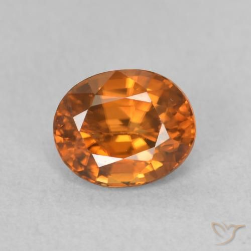 1.04ct Natural Deep Orange Zircon, Oval, VS