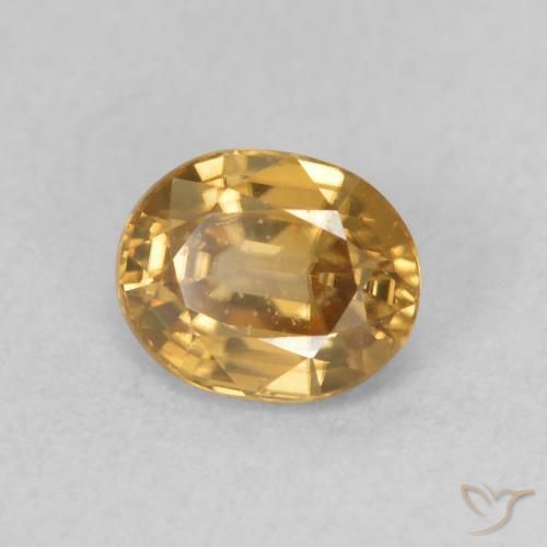 0.94 ct Golden Zircon Stone, Natural Zircon in Oval Facet Shape for Sale