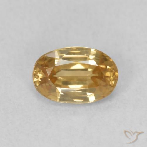 0.71ct Natural Gold Zircon, Oval, VVS-VS