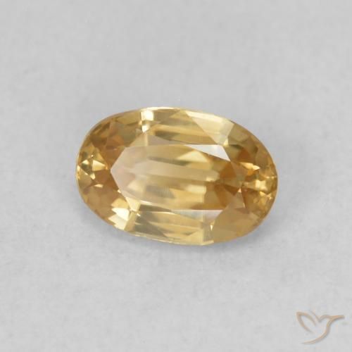 0.71 ct Golden Zircon Stone, Natural Zircon in Oval Facet Shape for Sale