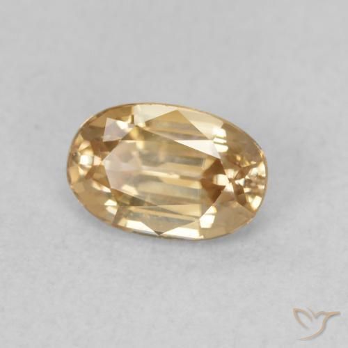 0.85 ct Golden Zircon Stone, Natural Zircon in Oval Facet Shape for Sale