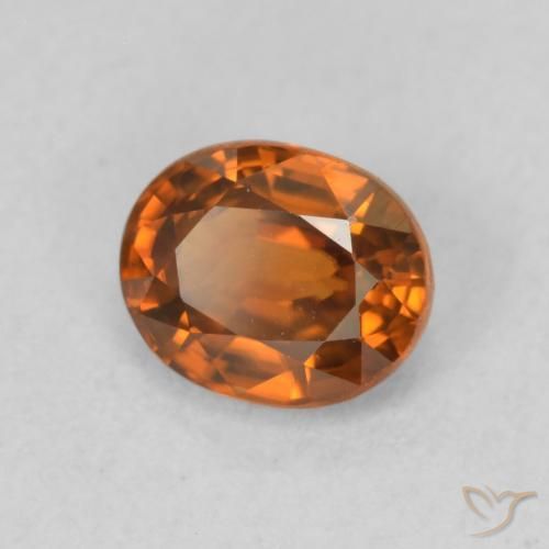 1.03 ct Orange Zircon Stone, Natural Zircon in Oval Facet Shape for Sale