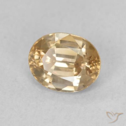 1.01 ct Golden Zircon Stone, Natural Zircon in Oval Facet Shape for Sale
