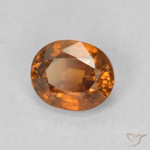 1.00 ct Orange Zircon Stone, Natural Zircon in Oval Facet Shape for Sale