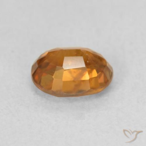 Zircon Gemstone in 6 x 4.8 mm Size for Sale, Zircon Stone in Medium Dark-Orange Color