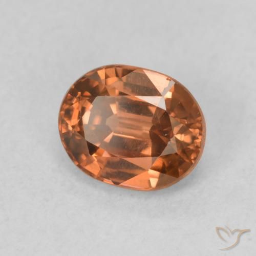 1.06 ct Orange Zircon Stone, Natural Zircon in Oval Facet Shape for Sale