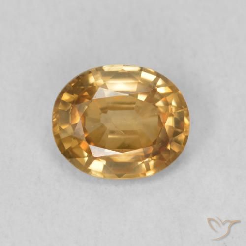 0.82ct Natural Medium Gold Zircon, Oval, VS