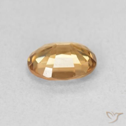 Zircon Gemstone in 5.8 x 4.8 mm Size for Sale, Zircon Stone in Medium Gold Color