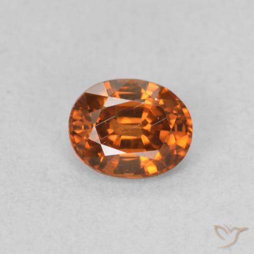 0.60ct Natural Deep Orange Zircon, Oval, VS
