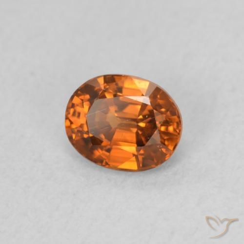 0.60 ct Orange Zircon Stone, Natural Zircon in Oval Facet Shape for Sale