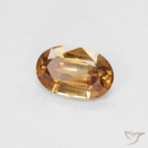 0.66 ct Orange Zircon Stone, Natural Zircon in Oval Facet Shape for Sale