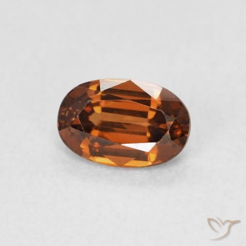 0.82 ct Orange Zircon Stone, Natural Zircon in Oval Facet Shape for Sale