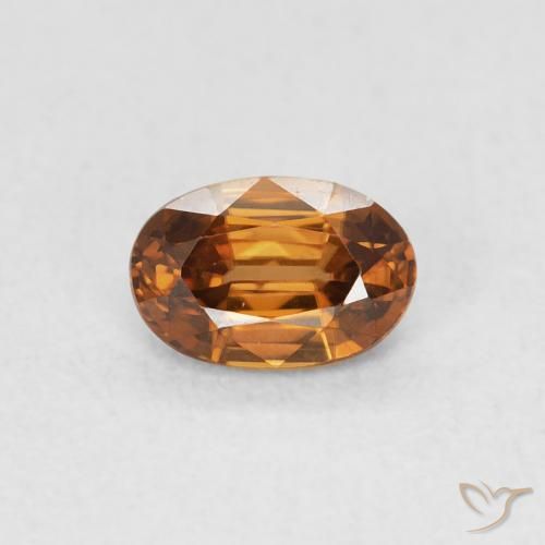 0.72ct Natural Orange Brown Zircon, Oval, VVS