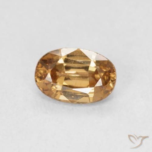 0.84 ct Orange Zircon Stone, Natural Zircon in Oval Facet Shape for Sale