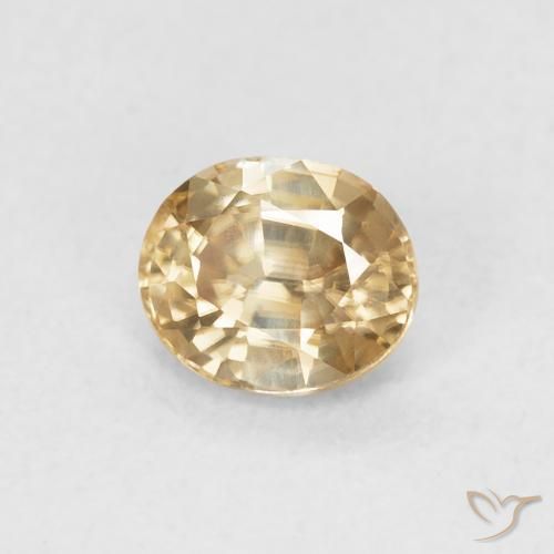 0.91 ct Golden Zircon Stone, Natural Zircon in Oval Facet Shape for Sale