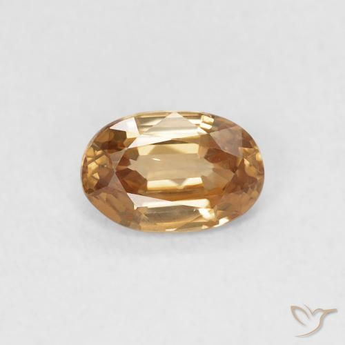 0.66ct Natural Golden-Peach Zircon, Oval, VVS