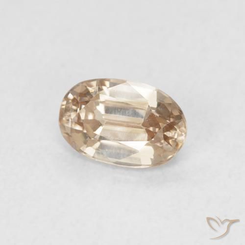 0.73 ct Golden Zircon Stone, Natural Zircon in Oval Facet Shape for Sale