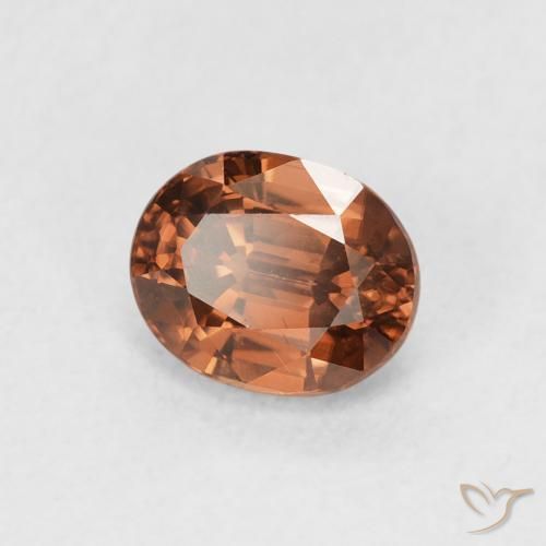 1.09 ct Orange Zircon Stone, Natural Zircon in Oval Facet Shape for Sale