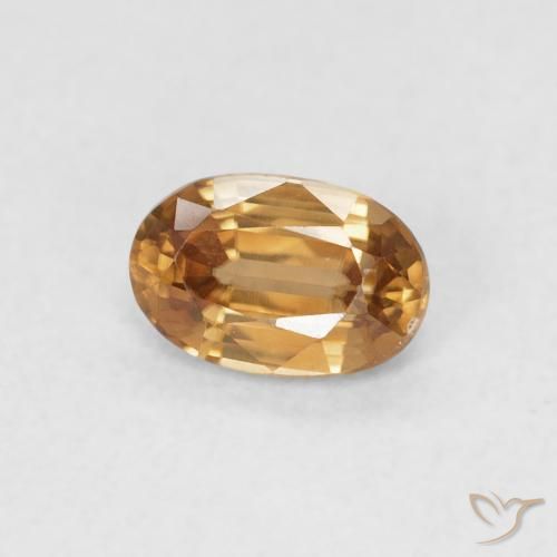 0.74 ct Orange Zircon Stone, Natural Zircon in Oval Facet Shape for Sale