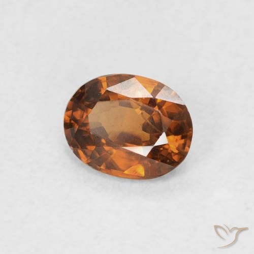 0.51 ct Orange Zircon Stone, Natural Zircon in Oval Facet Shape for Sale