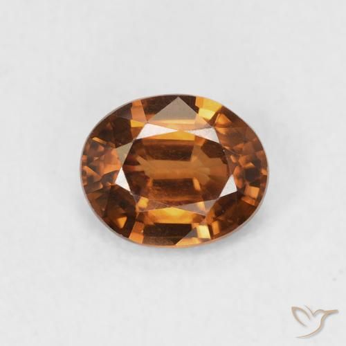 0.90ct Natural Earth Orange Zircon, Oval, VVS-VS