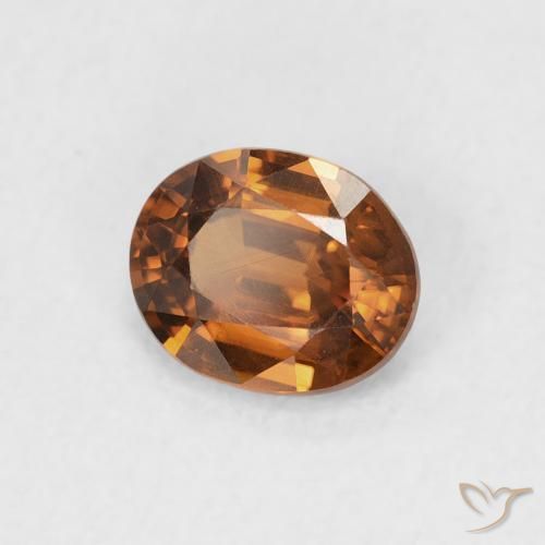 0.90 ct Orange Zircon Stone, Natural Zircon in Oval Facet Shape for Sale