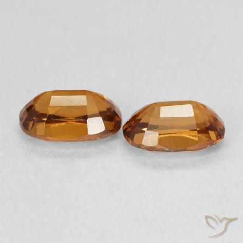 Zircon Gemstones in 6 x 4 mm (calibrated) Size for Sale, Zircon Stones in Deep Orange Color