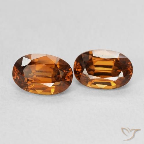 1.65 ctw Orange Zircon Stones, Natural Zircon in Oval Facet Shape for Sale