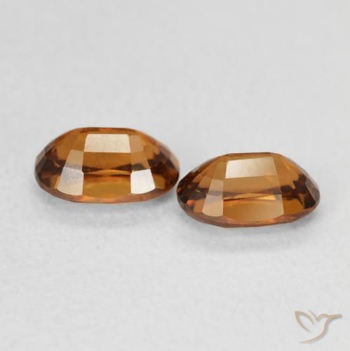Zircon Gemstones in 6 x 4 mm (calibrated) Size for Sale, Zircon Stones in Dark Orange Color