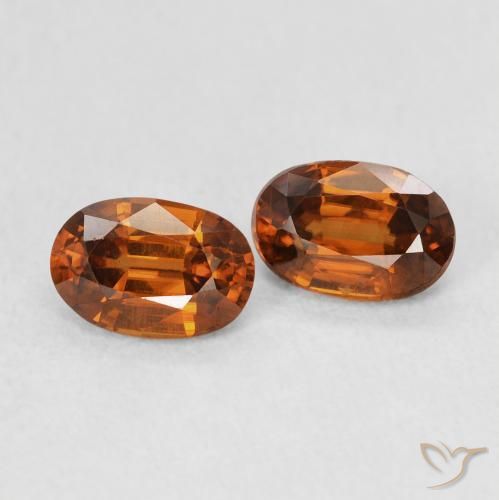1.48 ctw Orange Zircon Stones, Natural Zircon in Oval Facet Shape for Sale
