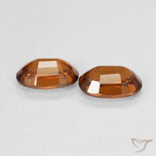 Zircon Gemstones in 6 x 4 mm (calibrated) Size for Sale, Zircon Stones in Deep Orange Color