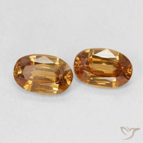 1.47 ctw Orange Zircon Stones, Natural Zircon in Oval Facet Shape for Sale