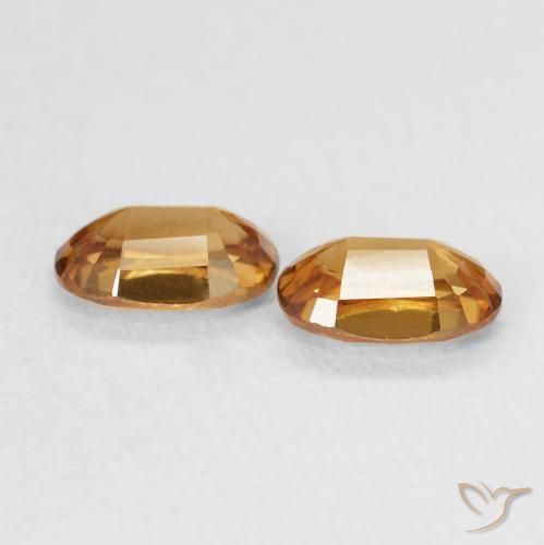 Zircon Gemstones in 6 x 4 mm (calibrated) Size for Sale, Zircon Stones in Medium Orange Color