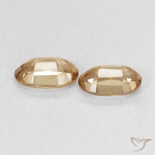 Zircon Gemstones in 6 x 4 mm (calibrated) Size for Sale, Zircon Stones in Gold Color