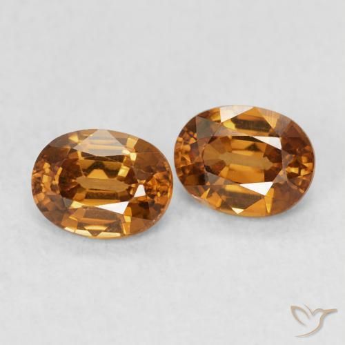 1.21 ctw Orange Zircon Stones, Natural Zircon in Oval Facet Shape for Sale