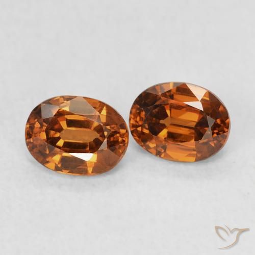 1.20 ctw Orange Zircon Stones, Natural Zircon in Oval Facet Shape for Sale