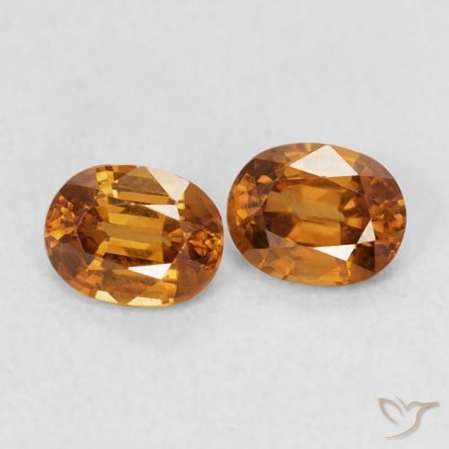 1.23 ctw Orange Zircon Stones, Natural Zircon in Oval Facet Shape for Sale