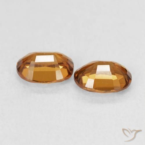Zircon Gemstones in 5.3 x 4.2 mm Size for Sale, Zircon Stones in Medium Orange Color