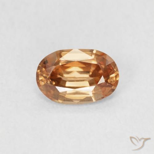 0.60ct Natural Medium Orange Zircon, Oval, VVS-VS