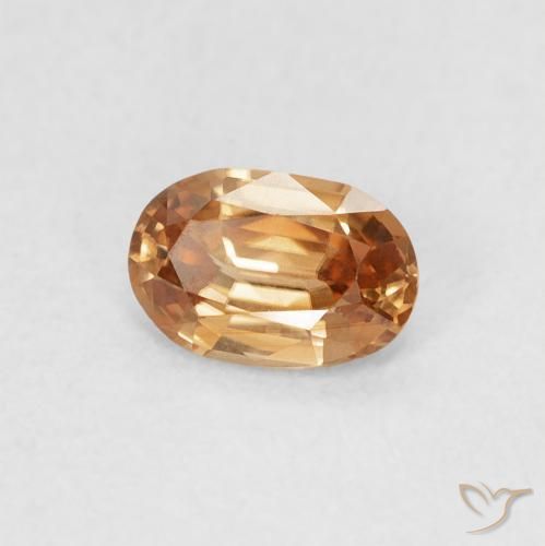 0.60 ct Orange Zircon Stone, Natural Zircon in Oval Facet Shape for Sale
