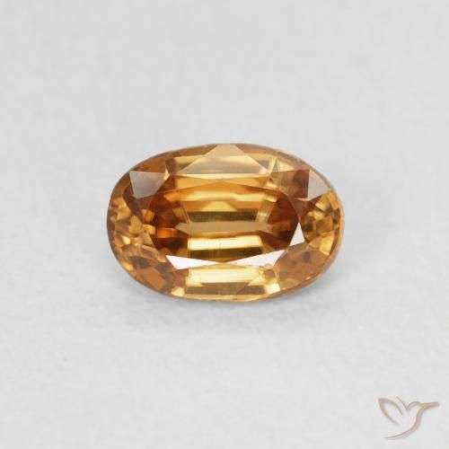 0.69ct Natural Medium Orange Zircon, Oval, VVS-VS