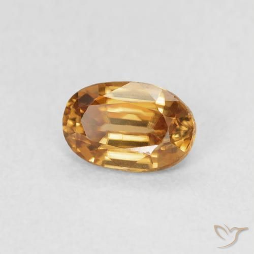 0.69 ct Orange Zircon Stone, Natural Zircon in Oval Facet Shape for Sale
