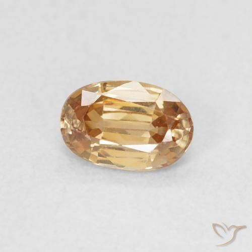 0.70 ct Golden Zircon Stone, Natural Zircon in Oval Facet Shape for Sale