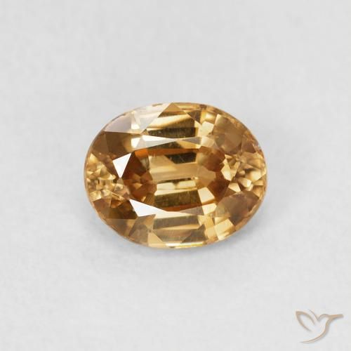 0.98ct Natural Medium Gold Zircon, Oval, VS