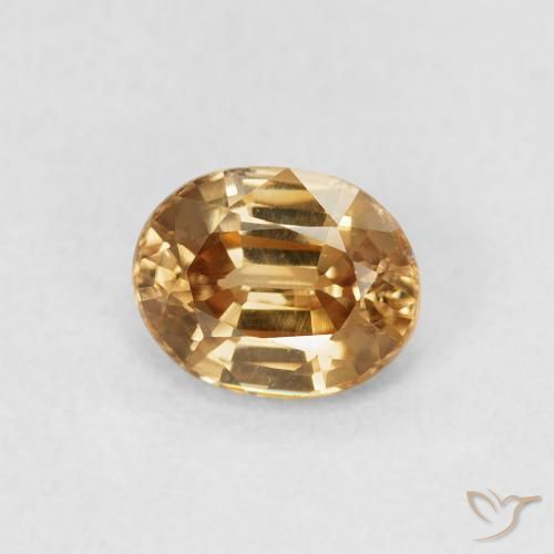 0.98 ct Golden Zircon Stone, Natural Zircon in Oval Facet Shape for Sale
